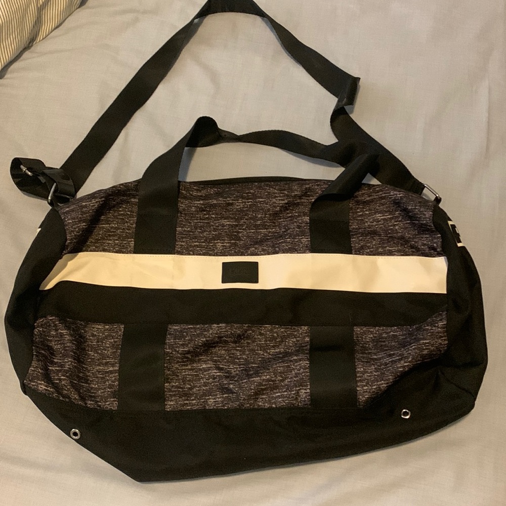 Pink duffel bag